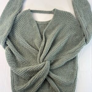 Pink Rose Textured Sage Sweater
